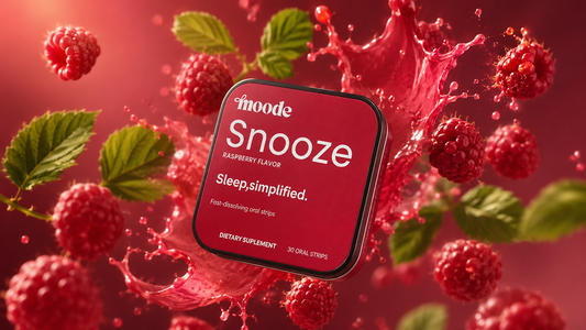 MOODE Snooze raspberry flavor sleep and relaxation support oral strips