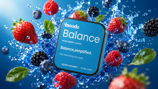 MOODE Balance mixed berry flavor oral strips for digestive health support